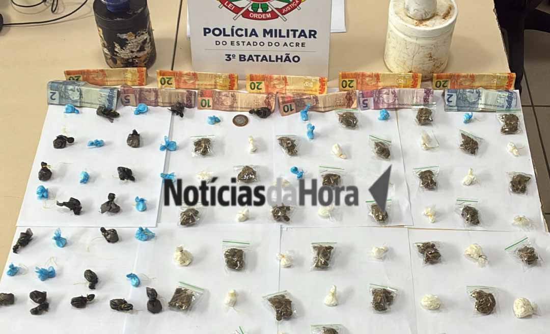 Força Tática apreende adolescente de 12 anos com drogas e prende homem por corrupção de menores em Rio Branco