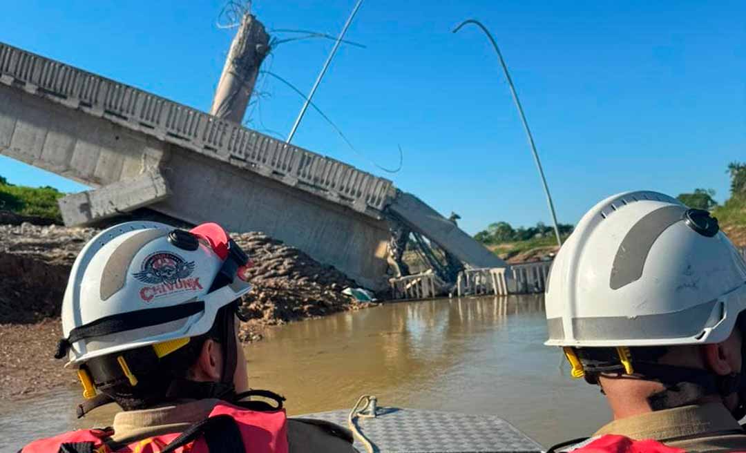 Governo monitora área após queda de ponte em Sena Madureira; bombeiros suspendem navegação no Rio Iaco