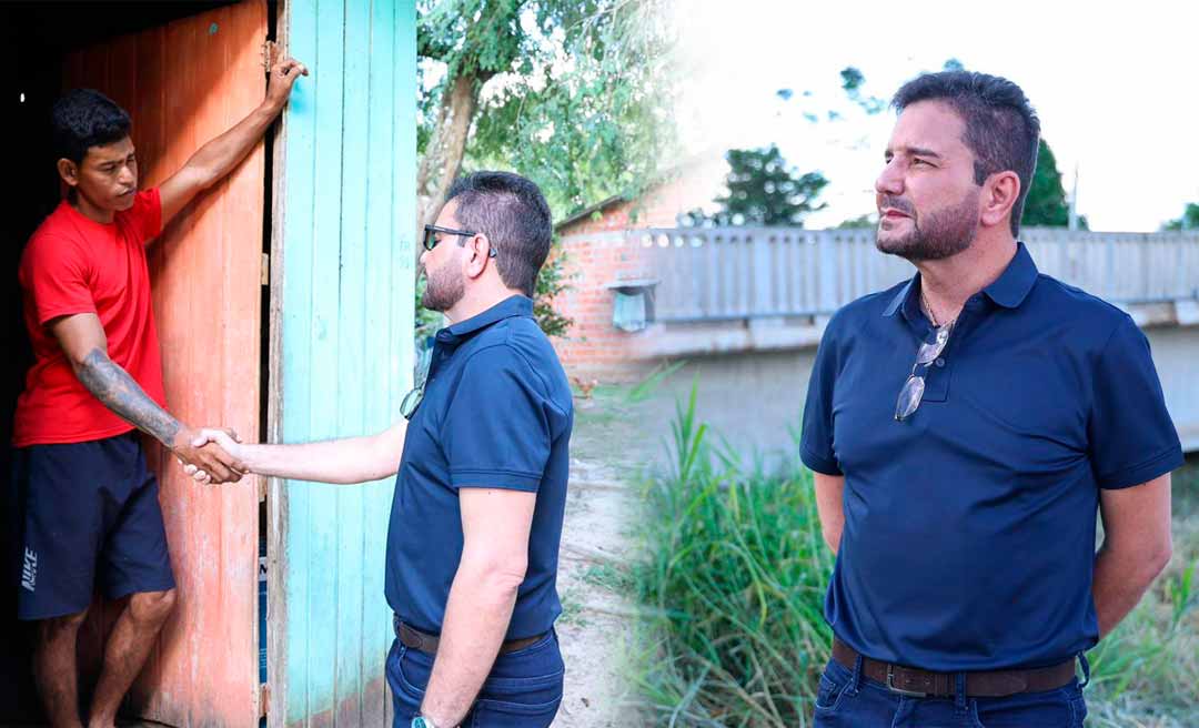 Um dia após desastre da ponte de Sena Madureira, Gladson visita moradores e presta solidariedade